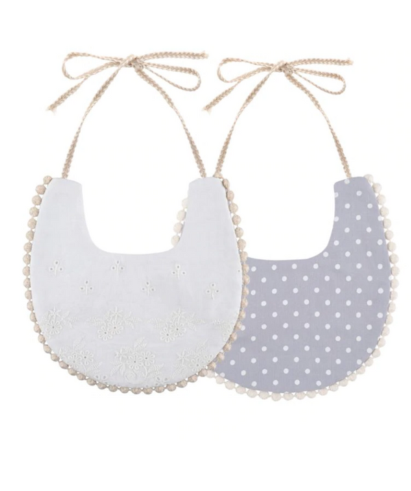 Blue Polka Dots Reversible Bib