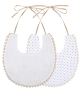 White Polka Dots Reversible Bib