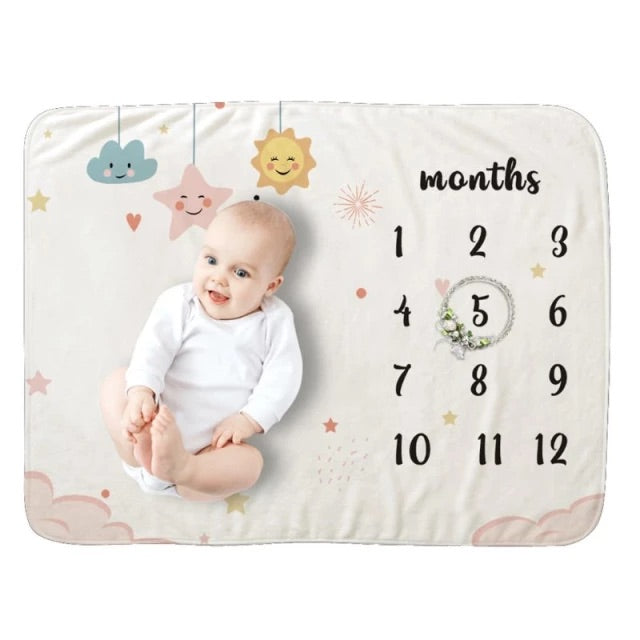 Baby month growth mat